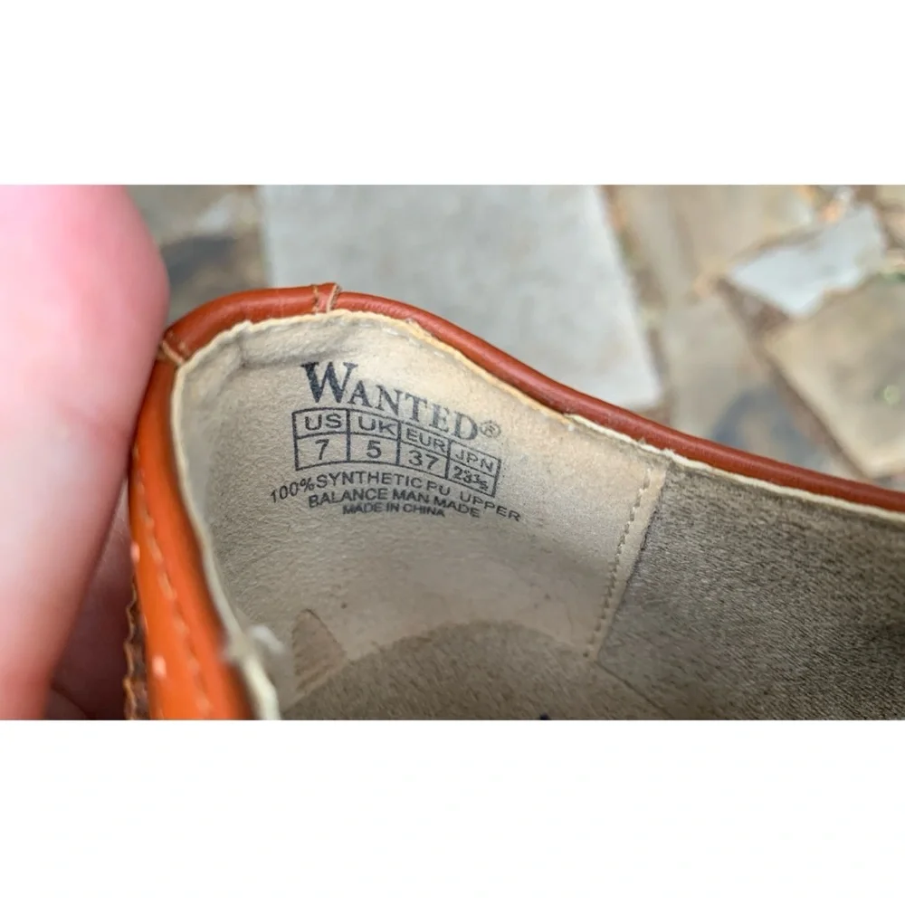 Wanted Tan Oxfords Loafers Size 7